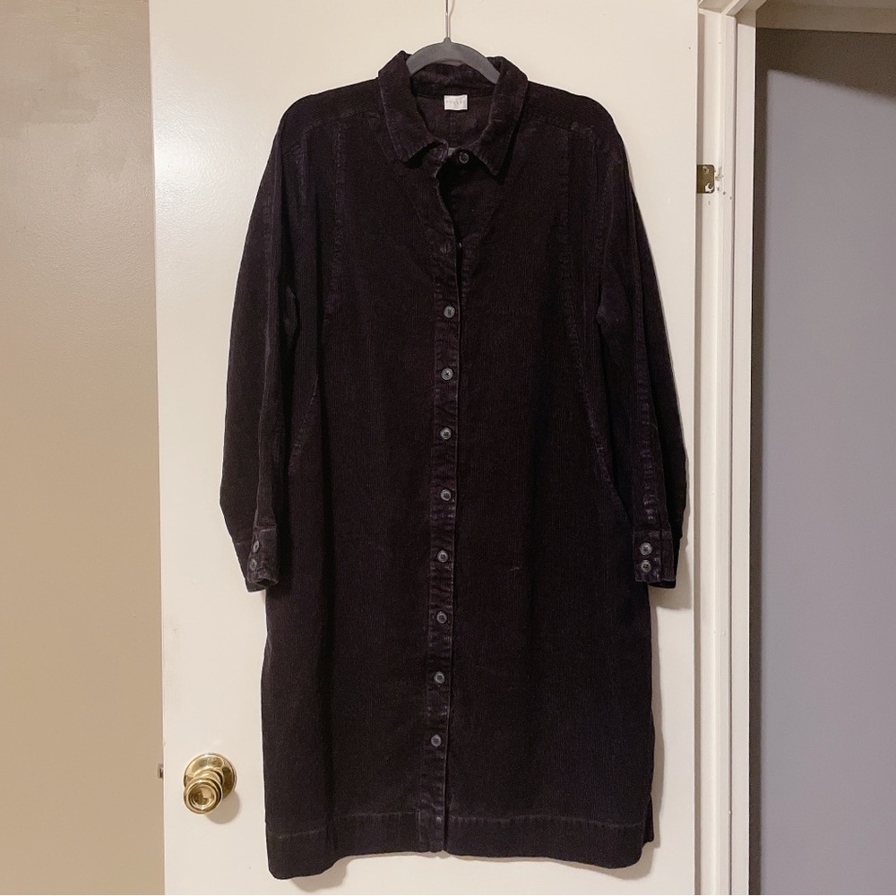 Poetry Women's Black Button-Up Corduroy Dress Size US 12